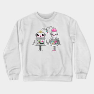 Cute robots in love Crewneck Sweatshirt